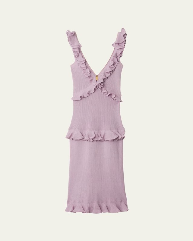 Ruffle V-Neck Sleeveless Maxi Dress